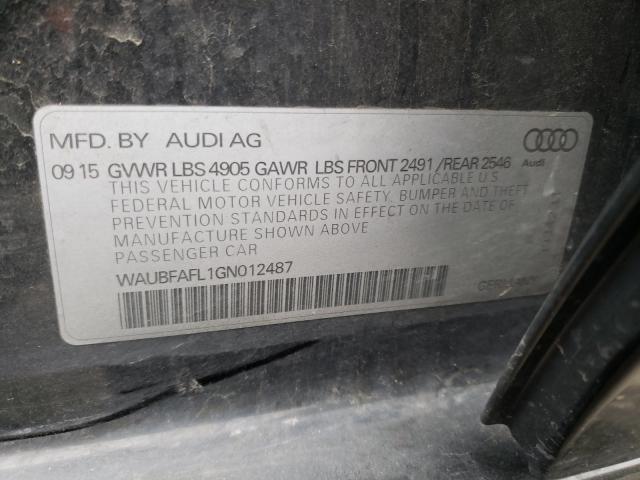 VIN WAUBFAFL1GN012487 2016 Audi A4, Premium S-Line no.10