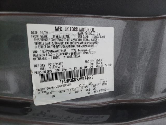 2010 FORD FOCUS SES 1FAHP3GN2AW174495
