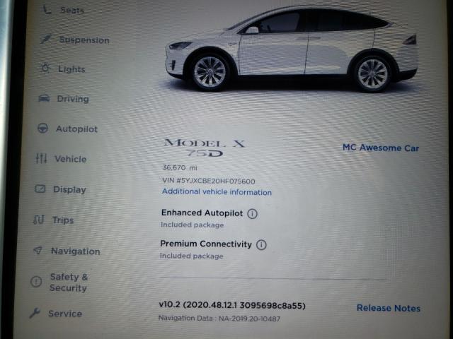 2017 TESLA MODEL X 5YJXCBE20HF075600
