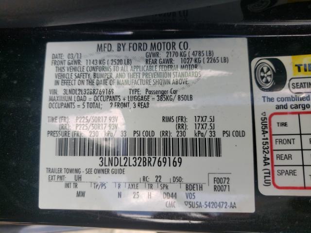 2011 LINCOLN MKZ HYBRID 3LNDL2L32BR769169