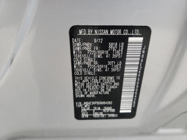 2013 NISSAN QUEST S JN8AE2KP5D9064262
