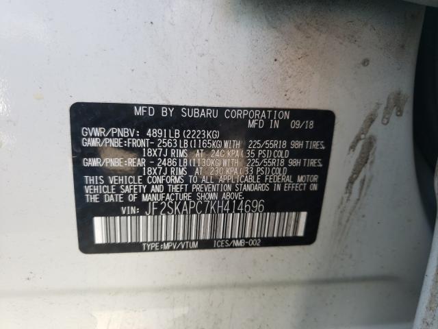 2019 SUBARU FORESTER S JF2SKAPC7KH414696