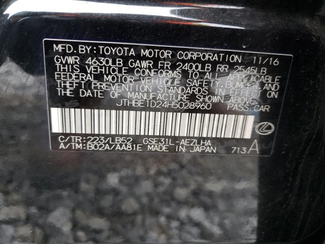 2017 LEXUS IS 350 JTHBE1D24H5028960