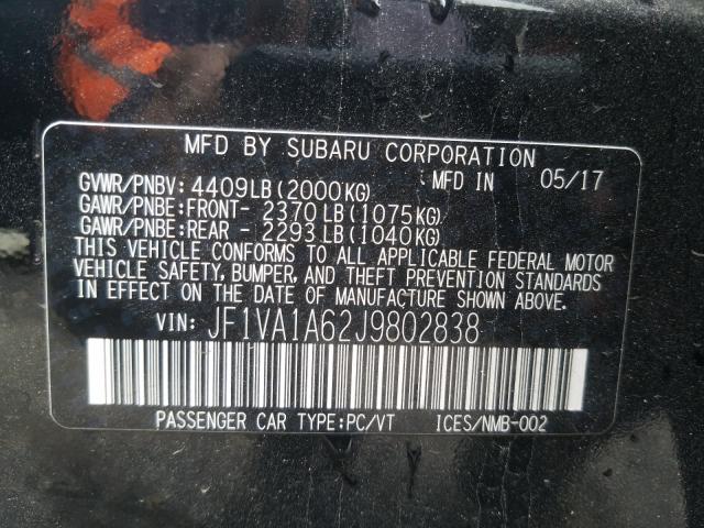 2018 SUBARU WRX JF1VA1A62J9802838
