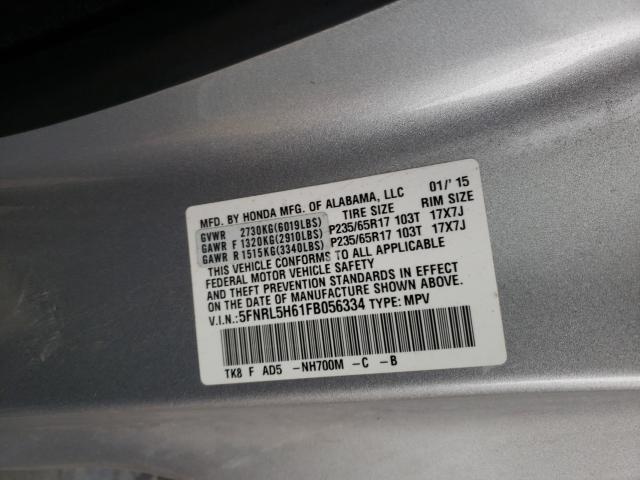 2015 HONDA ODYSSEY 5FNRL5H61FB056334