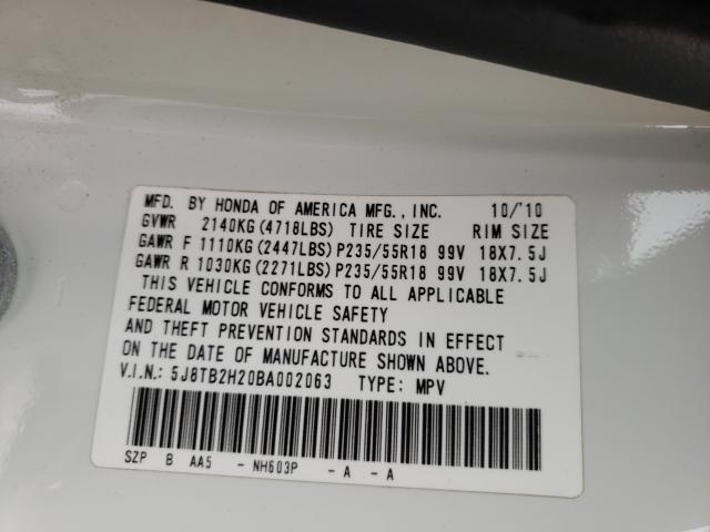 2011 ACURA RDX 5J8TB2H20BA002063