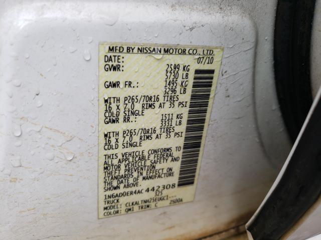 2010 NISSAN FRONTIER C 1N6AD0ER4AC442308