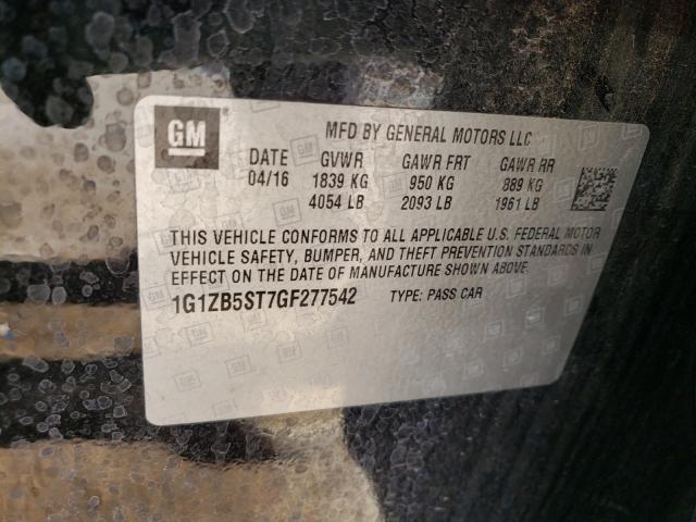 2016 CHEVROLET MALIBU LS 1G1ZB5ST7GF277542
