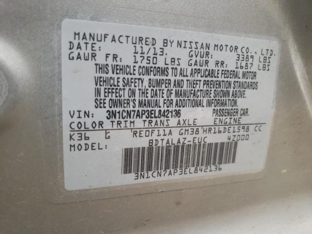 2014 NISSAN VERSA - 3N1CN7AP3EL842136
