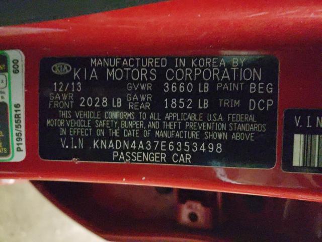 2014 KIA RIO EX KNADN4A37E6353498
