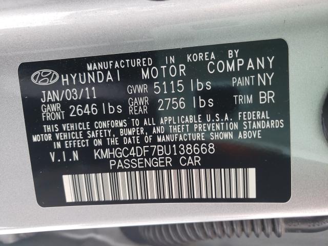 2011 HYUNDAI GENESIS 4. KMHGC4DF7BU138668