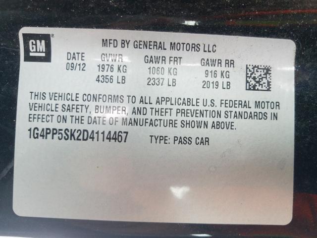 2013 BUICK VERANO 1G4PP5SK2D4114467