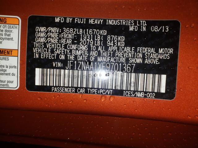 2014 TOYOTA SCION FR-S JF1ZNAA1XE9701367