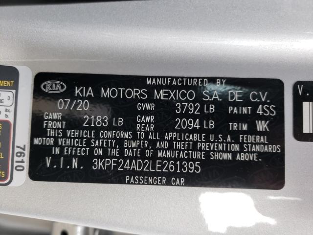 2020 KIA FORTE FE 3KPF24AD2LE261395