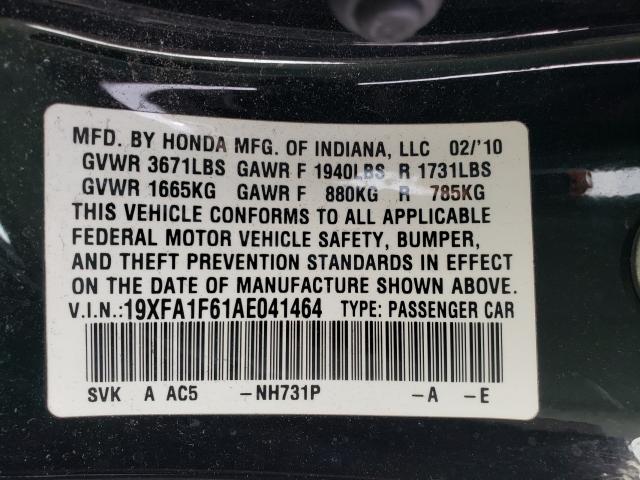 2010 HONDA CIVIC LX-S 19XFA1F61AE041464