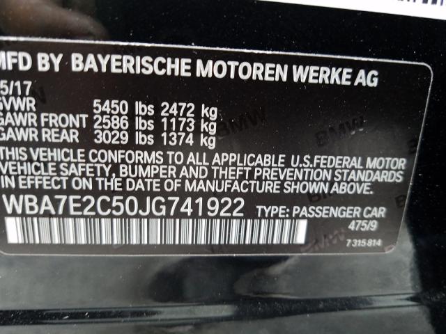 2018 BMW 740 I WBA7E2C50JG741922