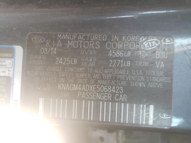 2014 KIA OPTIMA HYB KNAGM4ADXE5068423