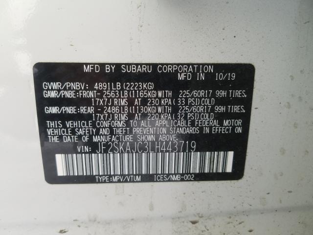 2020 SUBARU FORESTER P JF2SKAJC3LH443719