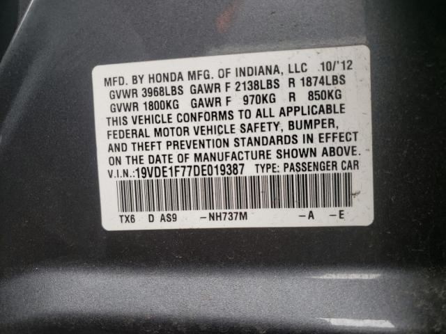 2013 ACURA ILX 20 TEC 19VDE1F77DE019387