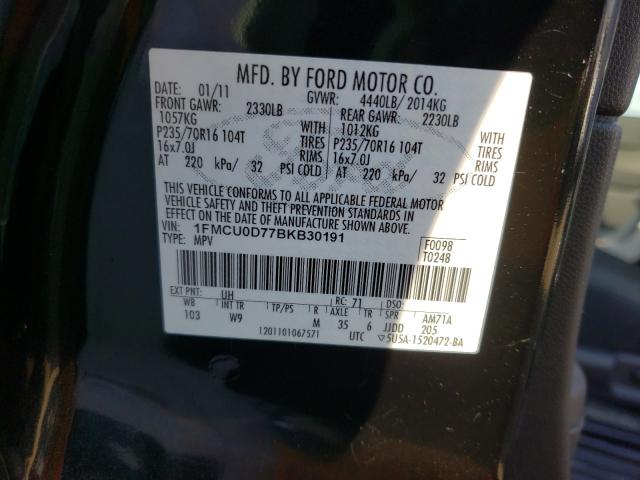 2011 FORD ESCAPE 1FMCU0D77BKB30191