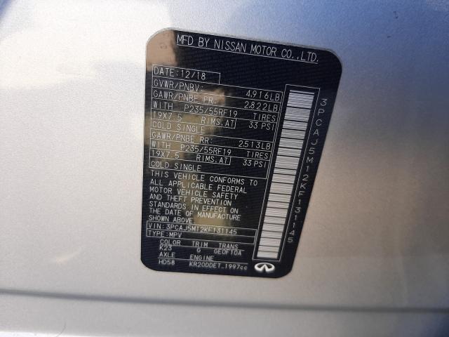 2019 INFINITI QX50 ESSEN 3PCAJ5M12KF131145