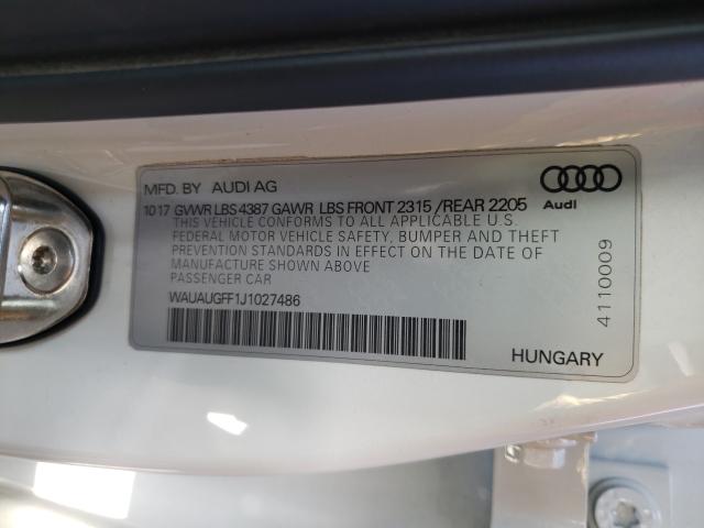 2018 AUDI A3 PREMIUM WAUAUGFF1J1027486