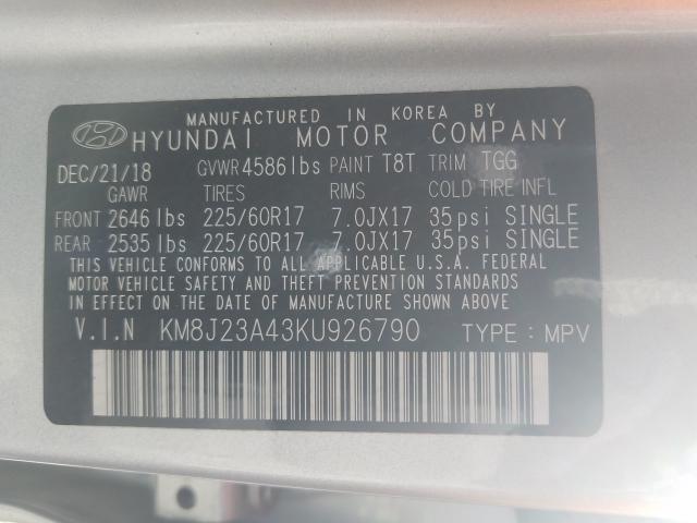 2019 HYUNDAI TUCSON SE KM8J23A43KU926790