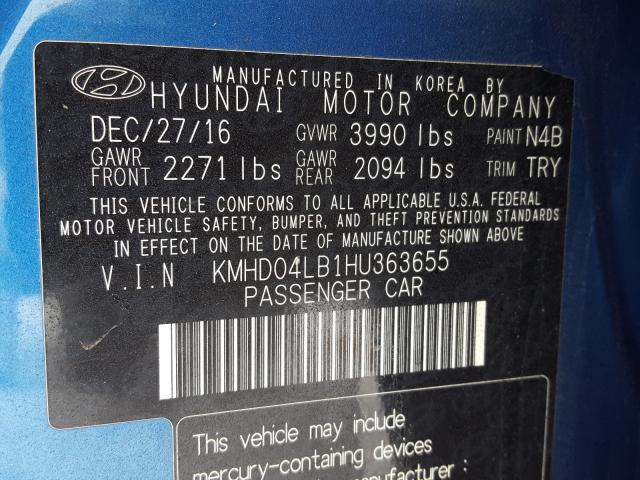 2017 HYUNDAI ELANTRA SP KMHD04LB1HU363655