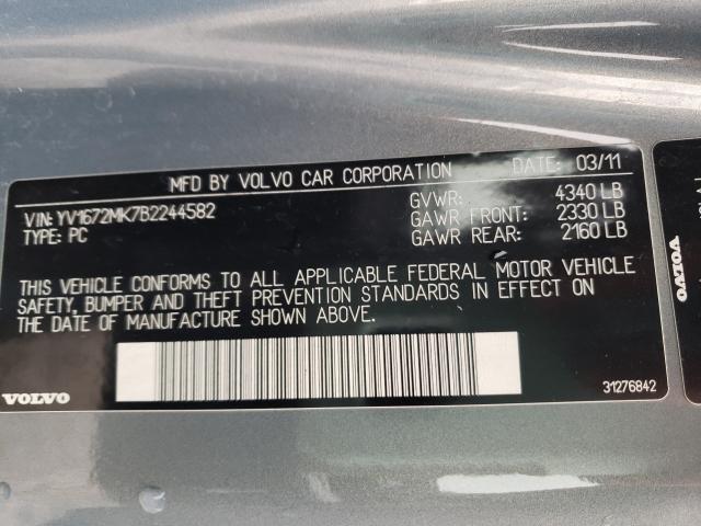 2011 VOLVO C30 T5 YV1672MK7B2244582