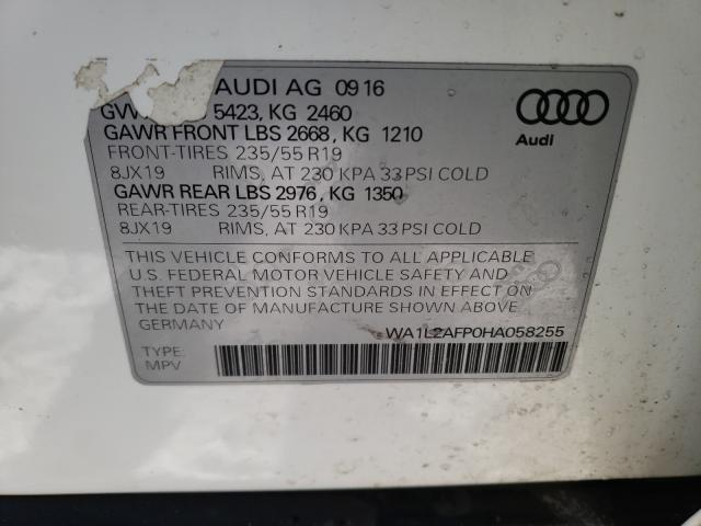 VIN WA1L2AFP0HA058255 2017 Audi Q5, Premium Plus no.10