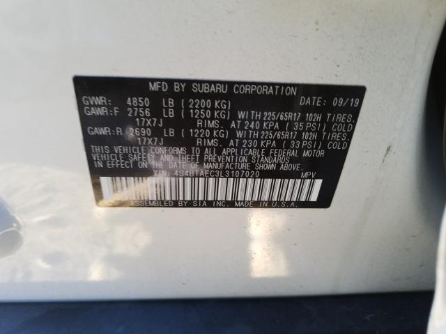 2020 SUBARU OUTBACK PR - 4S4BTAEC3L3107020
