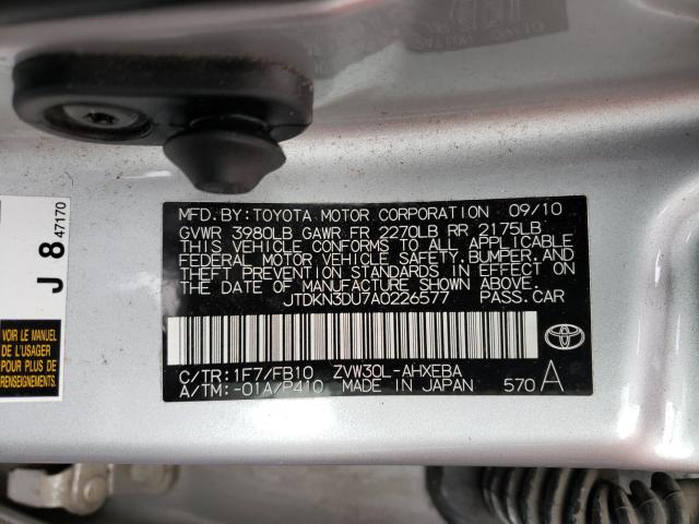 2010 TOYOTA PRIUS - JTDKN3DU7A0226577