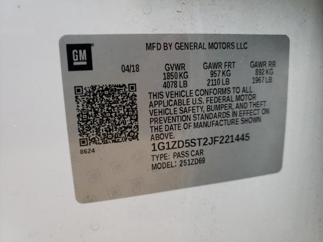 2018 CHEVROLET MALIBU LT 1G1ZD5ST2JF221445