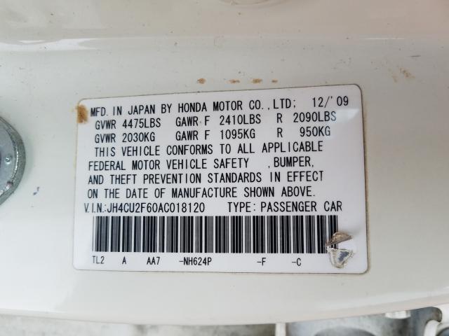 2010 ACURA TSX JH4CU2F60AC018120