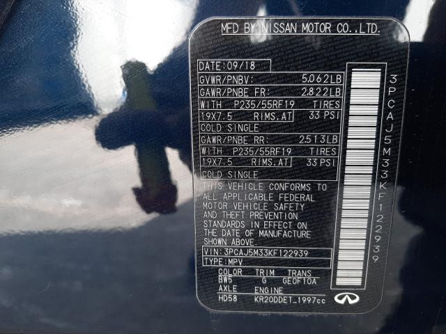 2019 INFINITI QX50 ESSEN 3PCAJ5M33KF122939