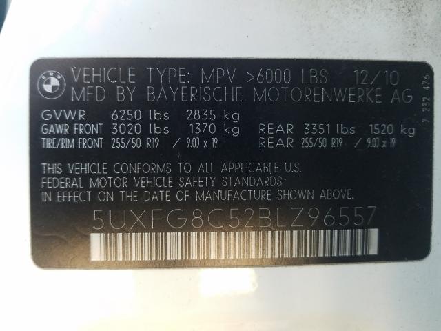 2011 BMW X6 XDRIVE5 5UXFG8C52BLZ96557