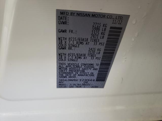 2013 INFINITI JX35 5N1AL0MN9DC329944