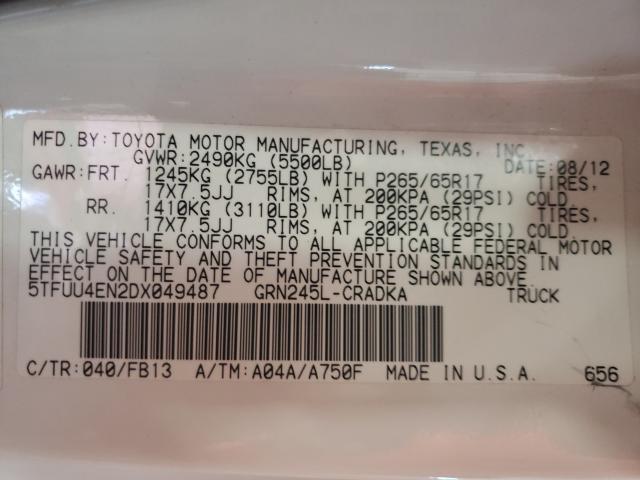 2013 TOYOTA TACOMA 5TFUU4EN2DX049487