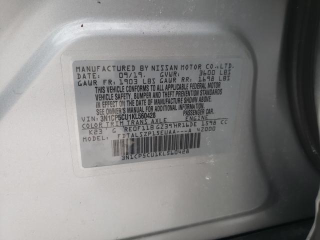 2019 NISSAN KICKS S 3N1CP5CU1KL560428