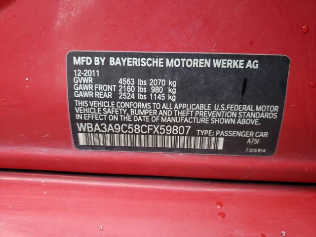 2012 BMW 335 I WBA3A9C58CFX59807