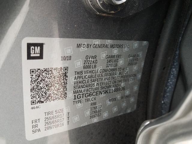2019 GMC CANYON SLE 1GTG6CEN5K1148936