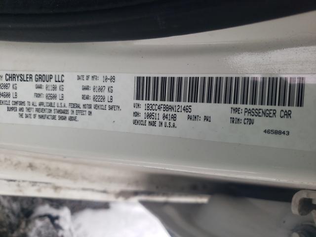 2010 DODGE AVENGER SX 1B3CC4FB8AN121465