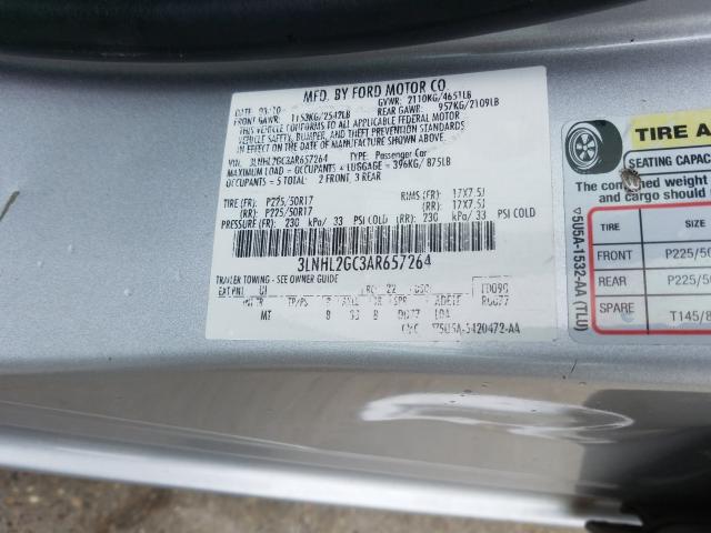2010 LINCOLN MKZ 3LNHL2GC3AR657264