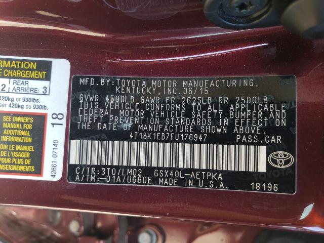 2015 TOYOTA AVALON XLE 4T1BK1EB7FU176947