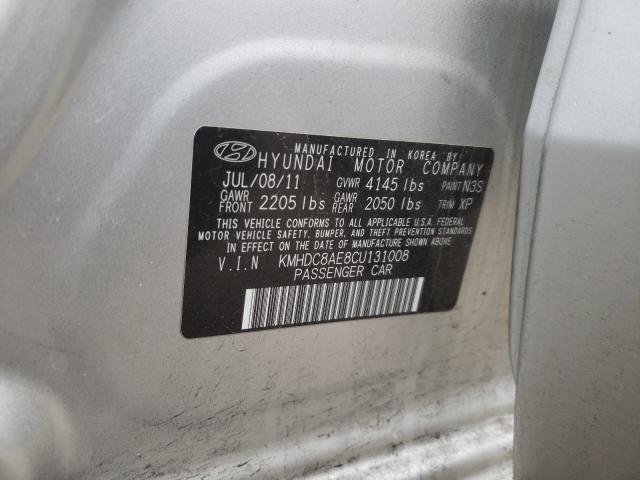 2012 HYUNDAI ELANTRA TO KMHDC8AE8CU131008