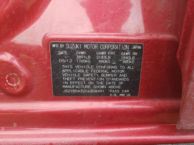 2012 SUZUKI SX4 JS2YB5A32C6308491