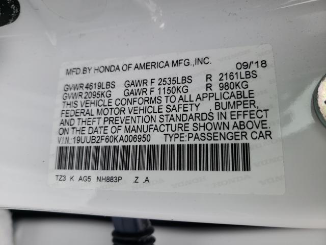 2019 ACURA TLX TECHNO 19UUB2F60KA006950