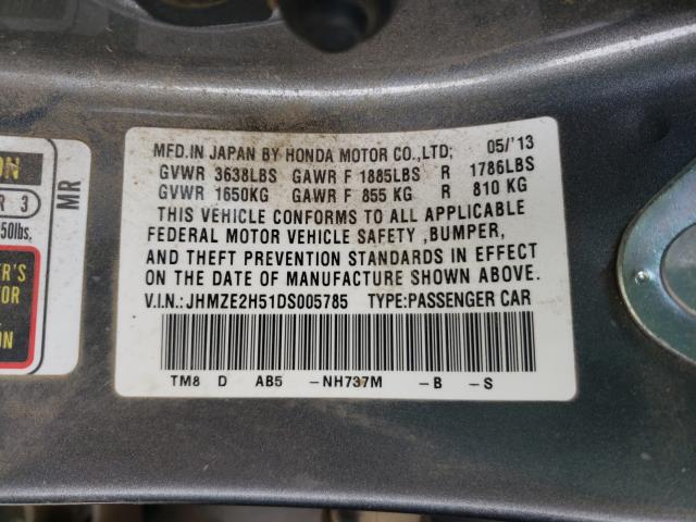 2013 HONDA INSIGHT LX JHMZE2H51DS005785
