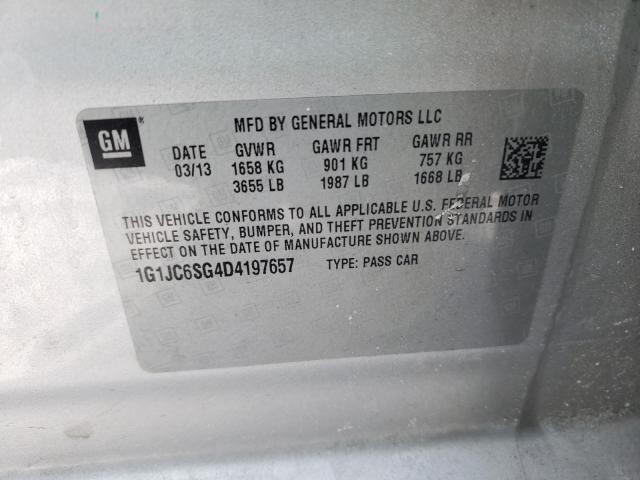 2013 CHEVROLET SONIC LT 1G1JC6SG4D4197657