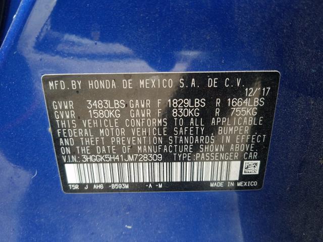 2018 HONDA FIT LX 3HGGK5H41JM728309